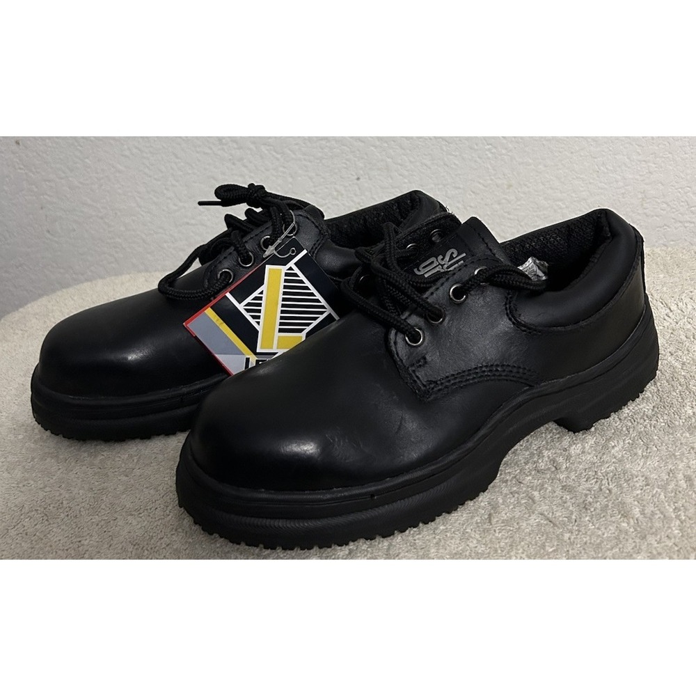 NEW Slip Grips Women's 7M Steel Toe Leather Slip Resistant Total Work Shoe